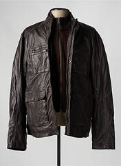 Veste en cuir marron PAUL AJAMIAN pour homme seconde vue