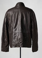 Veste en cuir marron PAUL AJAMIAN pour homme seconde vue