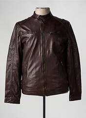 Veste en cuir marron PAUL AJAMIAN pour homme seconde vue