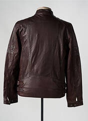 Veste en cuir marron PAUL AJAMIAN pour homme seconde vue