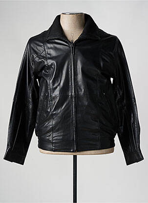 Veste en cuir noir PAUL AJAMIAN pour homme