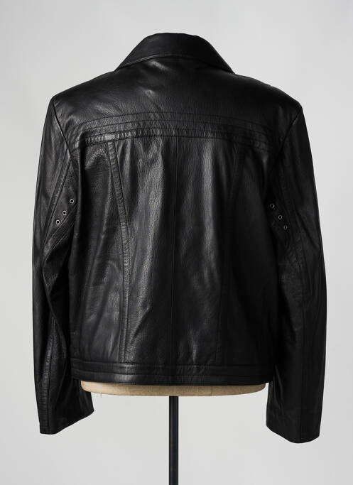 Veste en cuir coupe droite noir PAUL AJAMIAN homme
