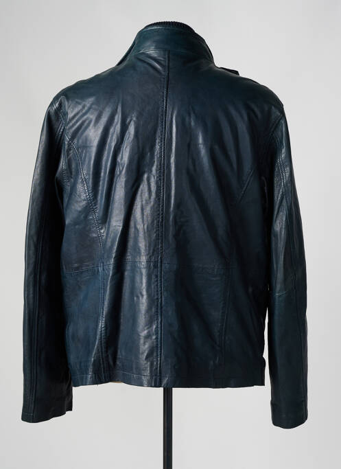 Veste en cuir bleu PAUL AJAMIAN pour homme