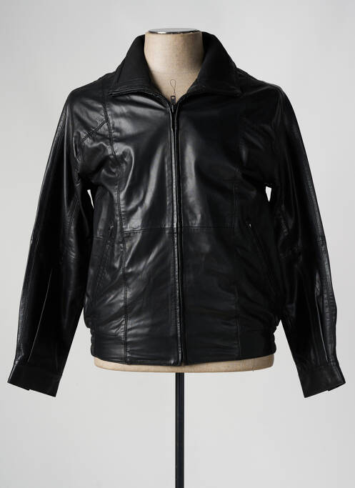 Veste en cuir noir PAUL AJAMIAN pour homme