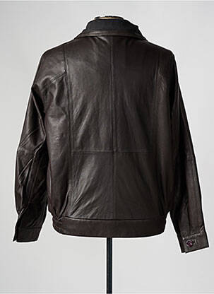Veste en cuir poches noir PAUL AJAMIAN homme
