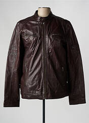 Veste en cuir marron PAUL AJAMIAN pour homme seconde vue