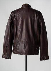 Veste en cuir marron PAUL AJAMIAN pour homme seconde vue