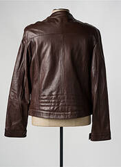Veste en cuir marron PAUL AJAMIAN pour homme seconde vue