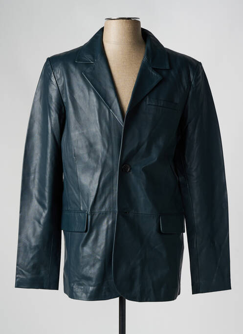Veste en cuir bleu PAUL AJAMIAN pour homme