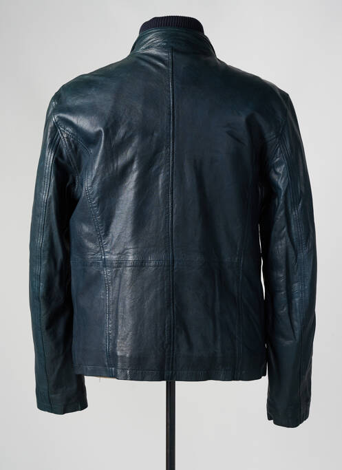 Veste en cuir bleu PAUL AJAMIAN pour homme