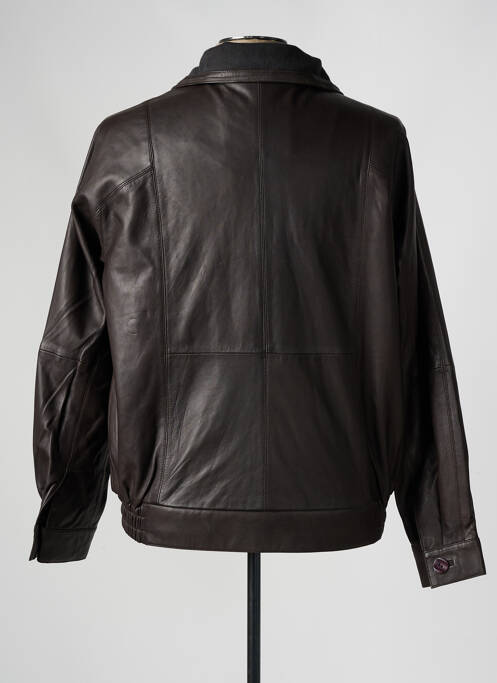 Veste en cuir noir PAUL AJAMIAN pour homme