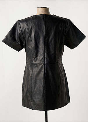 Robe courte fermeture zippée au dos manches courtes noir PAUL AJAMIAN femme