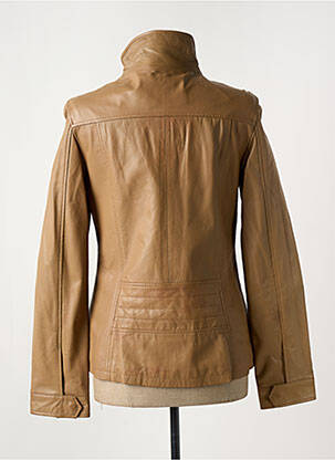 Veste simili cuir poches marron PAUL AJAMIAN femme