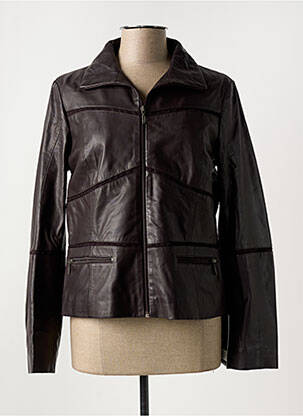 Veste simili cuir poches noir PAUL AJAMIAN femme