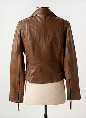 Veste simili cuir poches marron PAUL AJAMIAN femme