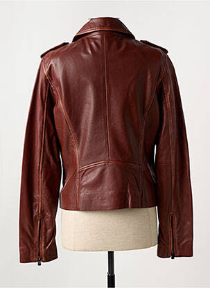Veste simili cuir poches rouge PAUL AJAMIAN femme