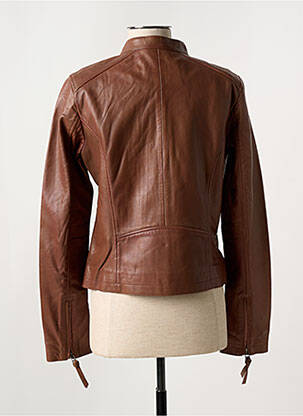 Veste simili cuir poches marron PAUL AJAMIAN femme