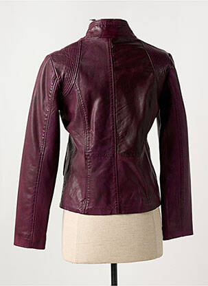 Veste simili cuir poches violet PAUL AJAMIAN femme
