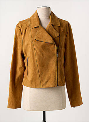 Veste simili cuir poches marron PAUL AJAMIAN femme