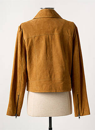 Veste simili cuir poches marron PAUL AJAMIAN femme