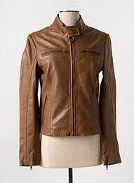 Veste simili cuir poches marron PAUL AJAMIAN femme