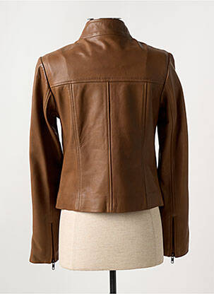 Veste simili cuir poches marron PAUL AJAMIAN femme