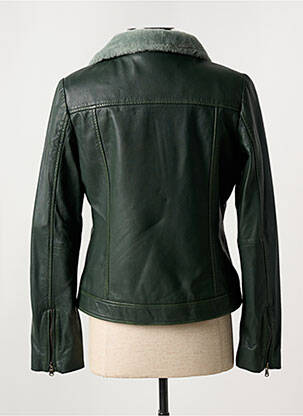 Veste simili cuir poches vert PAUL AJAMIAN femme