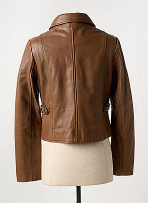 Veste simili cuir poches marron PAUL AJAMIAN femme