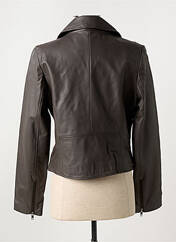 Veste en cuir gris PAUL AJAMIAN pour femme seconde vue