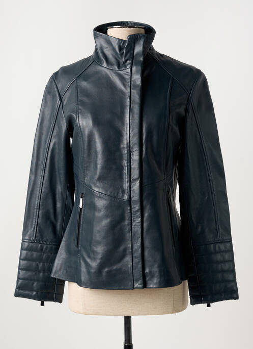 Veste en cuir bleu PAUL AJAMIAN femme