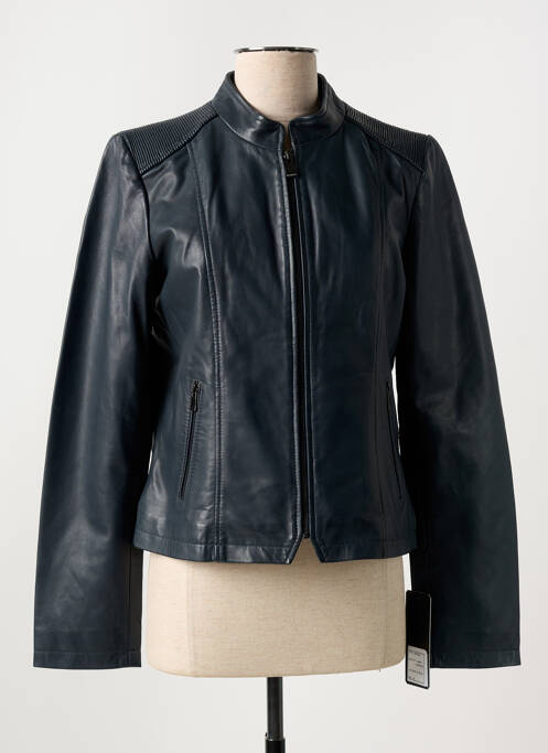 Veste en cuir bleu PAUL AJAMIAN pour femme