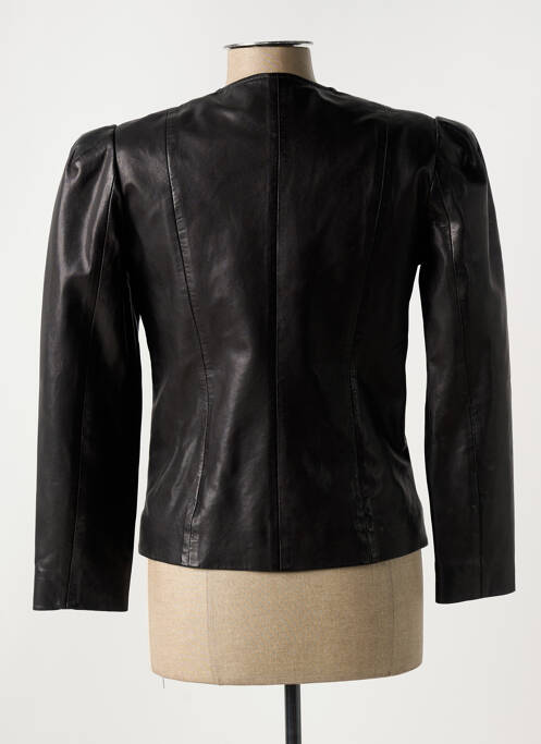 Veste en cuir noir PAUL AJAMIAN pour femme