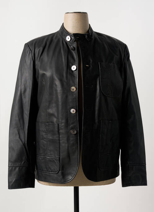 Veste en cuir noir PAUL AJAMIAN pour femme