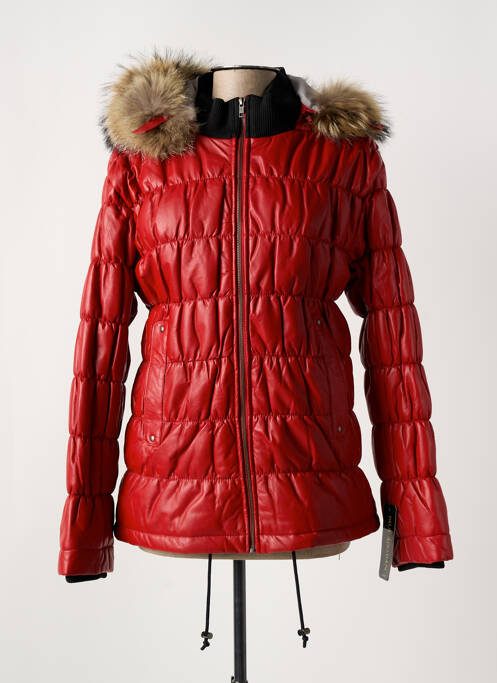 Veste en cuir rouge PAUL AJAMIAN pour femme