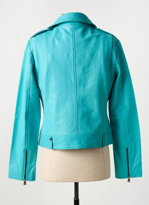 Veste simili cuir bleu PAUL AJAMIAN pour femme