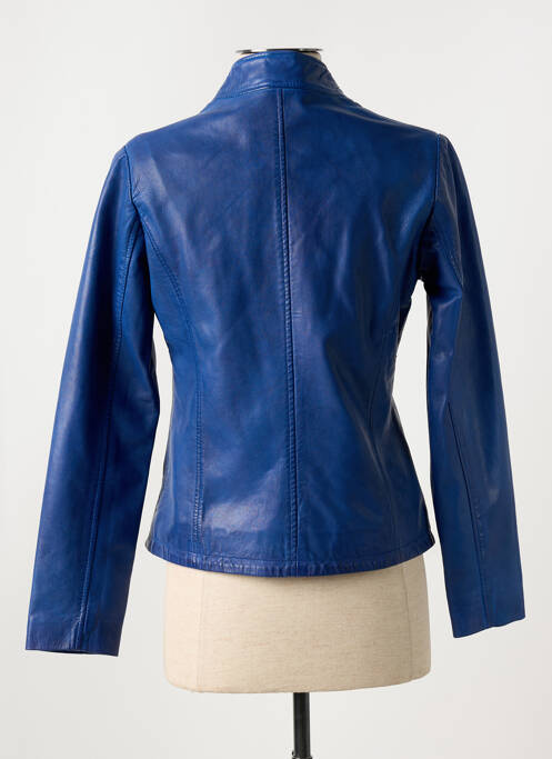 Veste simili cuir bleu PAUL AJAMIAN pour femme