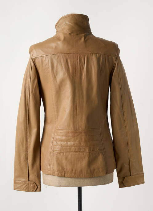 Veste simili cuir marron PAUL AJAMIAN pour femme