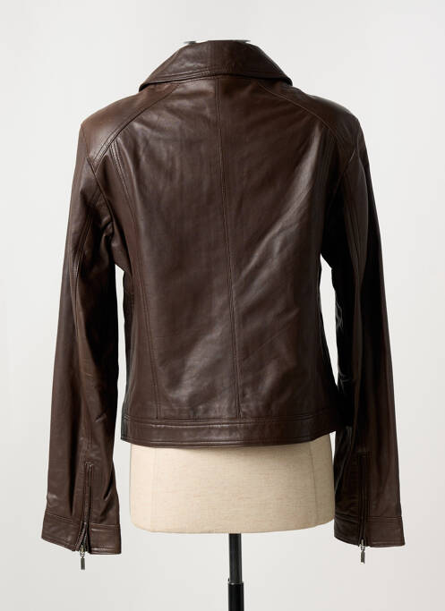 Veste simili cuir marron PAUL AJAMIAN pour femme