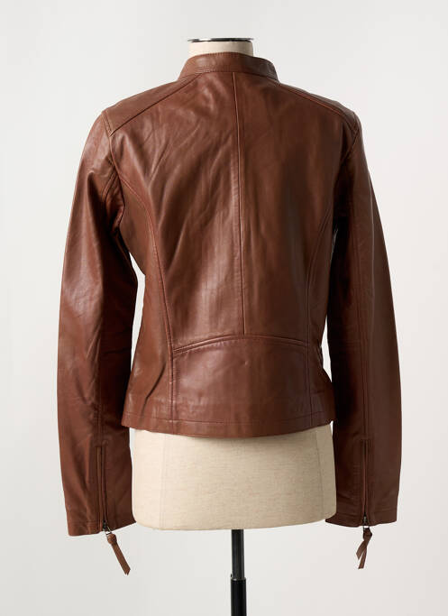 Veste simili cuir marron PAUL AJAMIAN pour femme