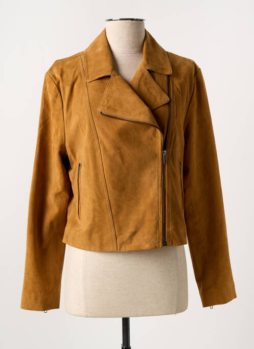 Veste simili cuir marron PAUL AJAMIAN pour femme