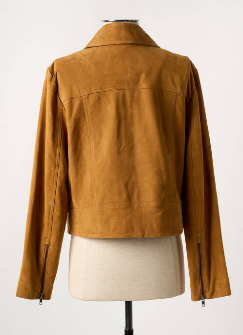 Veste simili cuir marron PAUL AJAMIAN pour femme