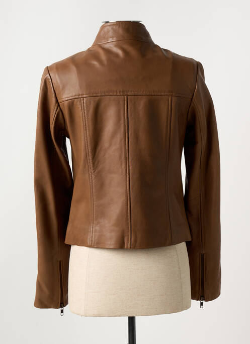 Veste simili cuir marron PAUL AJAMIAN pour femme