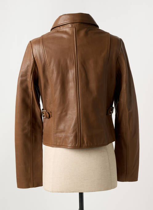 Veste simili cuir marron PAUL AJAMIAN pour femme