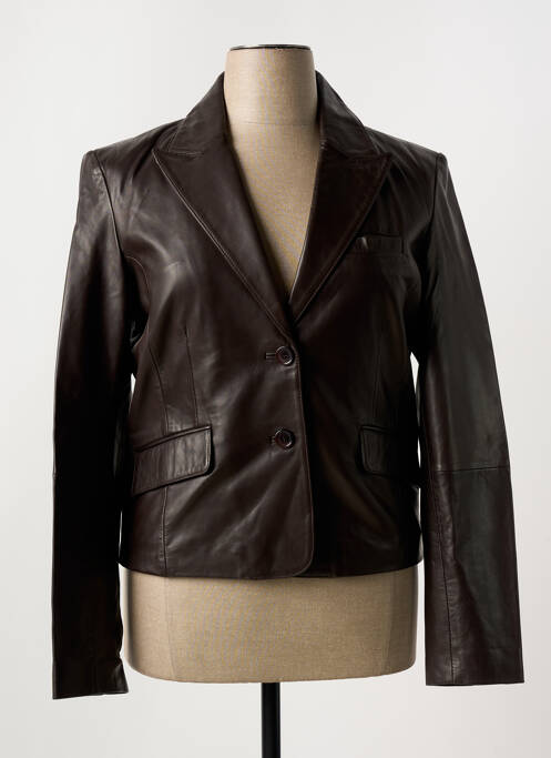 Veste simili cuir marron PAUL AJAMIAN pour femme