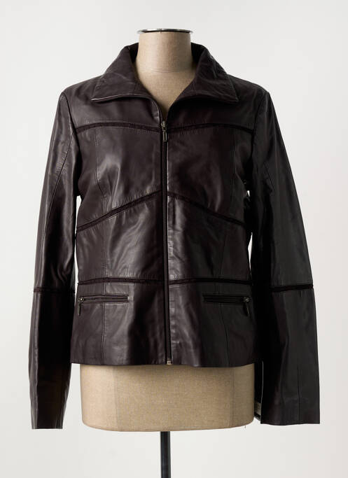 Veste simili cuir noir PAUL AJAMIAN pour femme