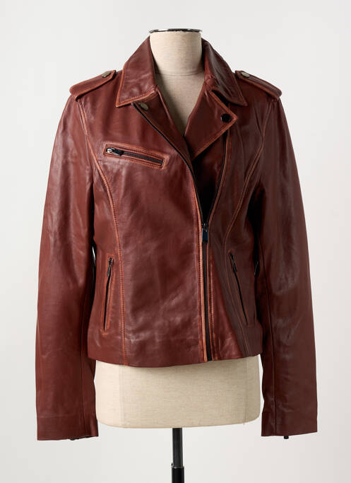 Veste simili cuir rouge PAUL AJAMIAN pour femme