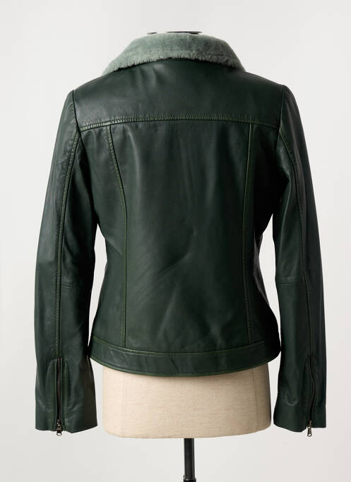 Veste simili cuir vert PAUL AJAMIAN pour femme