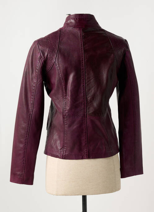 Veste simili cuir violet PAUL AJAMIAN pour femme