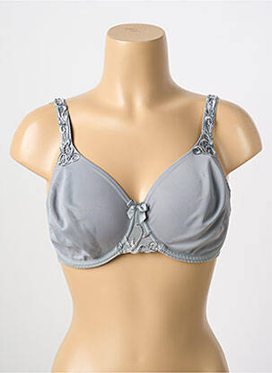 Soutien-gorge effet matière satinée haut soutien-gorge emboitant gris SIMONE PERELE femme