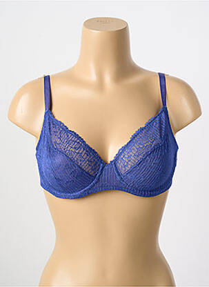 Soutien-gorge effet matière satinée haut soutien-gorge emboitant bleu PASSIONATA femme